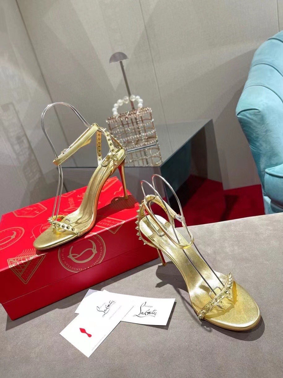 Christian Louboutin So Me 100mm Sandals In Gold Leather