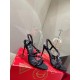 Christian Louboutin Spikita Strap 100mm Sandals In Black Suede