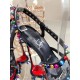 Christian Louboutin Spikita Strap 100mm Sandals In Black Suede