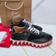 Christian Louboutin Men's Loubishark Sneakers In Black Leather