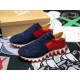 Christian Louboutin Men's Loubishark Sneakers In Blue/Red Suede