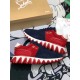 Christian Louboutin Men's Loubishark Sneakers In Blue/Red Suede