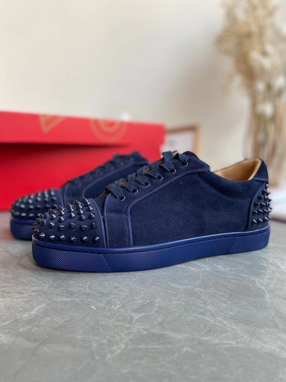 Christian Louboutin Men's Seavaste 2 Orlato Flat Sneakers Blue