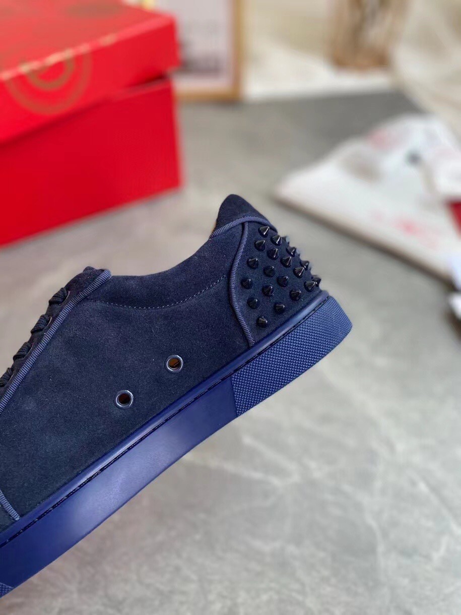 Christian Louboutin Men's Seavaste 2 Orlato Flat Sneakers Blue