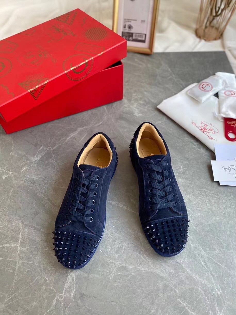 Christian Louboutin Men's Seavaste 2 Orlato Flat Sneakers Blue