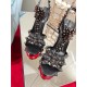 Christian Louboutin Goldora 100mm Black Sandals with Spikes