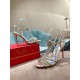 Christian Louboutin Goldora 100mm Silver Sandals with Spikes