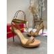 Christian Louboutin Loubi Queen 100mm Sandals In Nude Lambskin