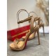 Christian Louboutin Loubi Queen 100mm Sandals In Nude Lambskin