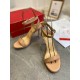 Christian Louboutin Loubi Queen 100mm Sandals In Nude Lambskin