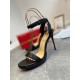 Christian Louboutin Loubi Queen 100mm Sandals In Black Lambskin