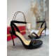 Christian Louboutin Loubi Queen 100mm Sandals In Black Lambskin