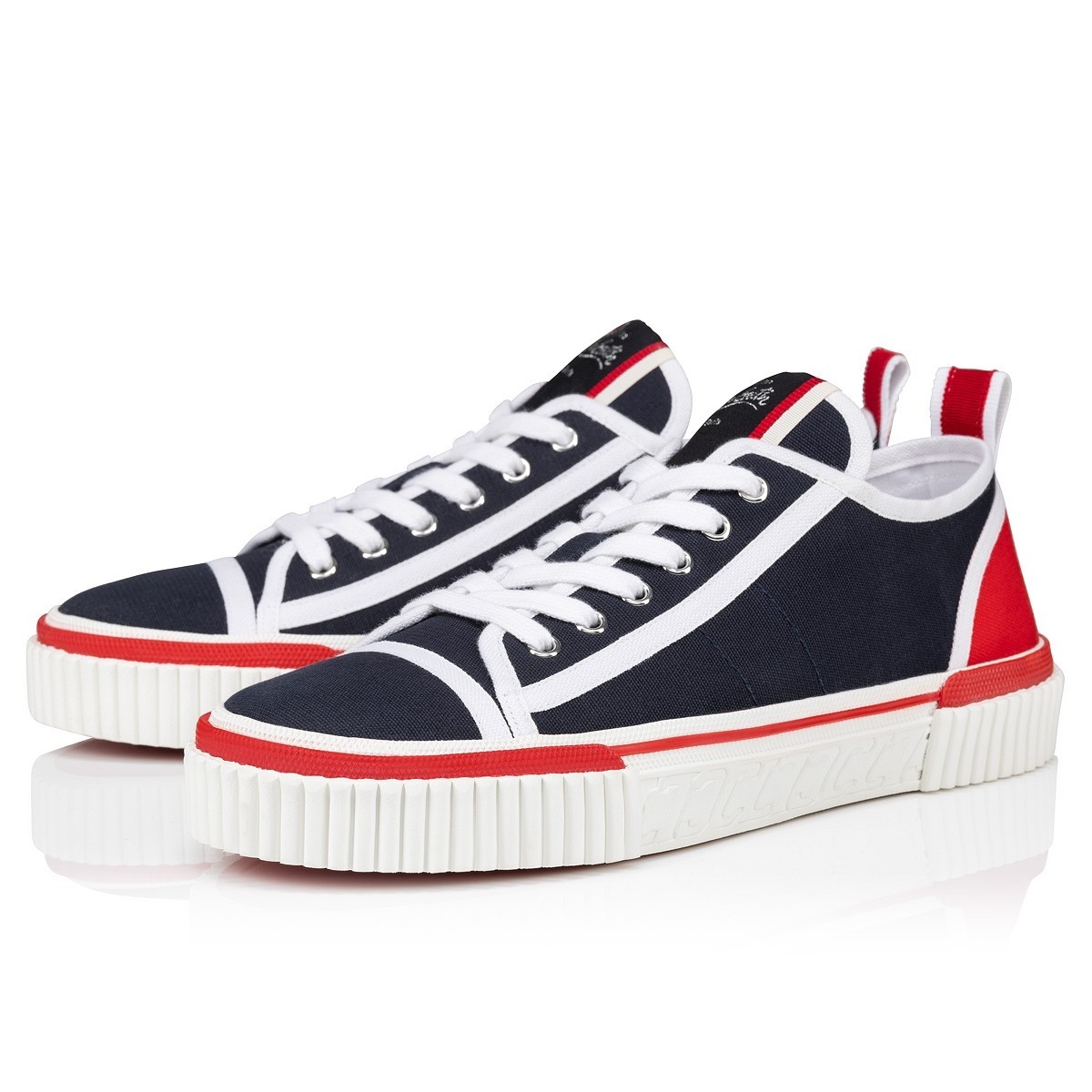 Christian Louboutin Women's Pedro Junior Sneakers In Navy Fabric