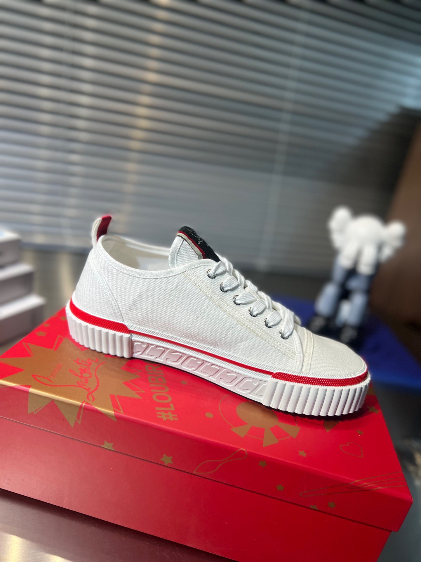 Christian Louboutin Women's Pedro Junior Sneakers In White Fabric