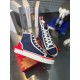 Christian Louboutin Women's Pedro Sneakers In Navy Fabric