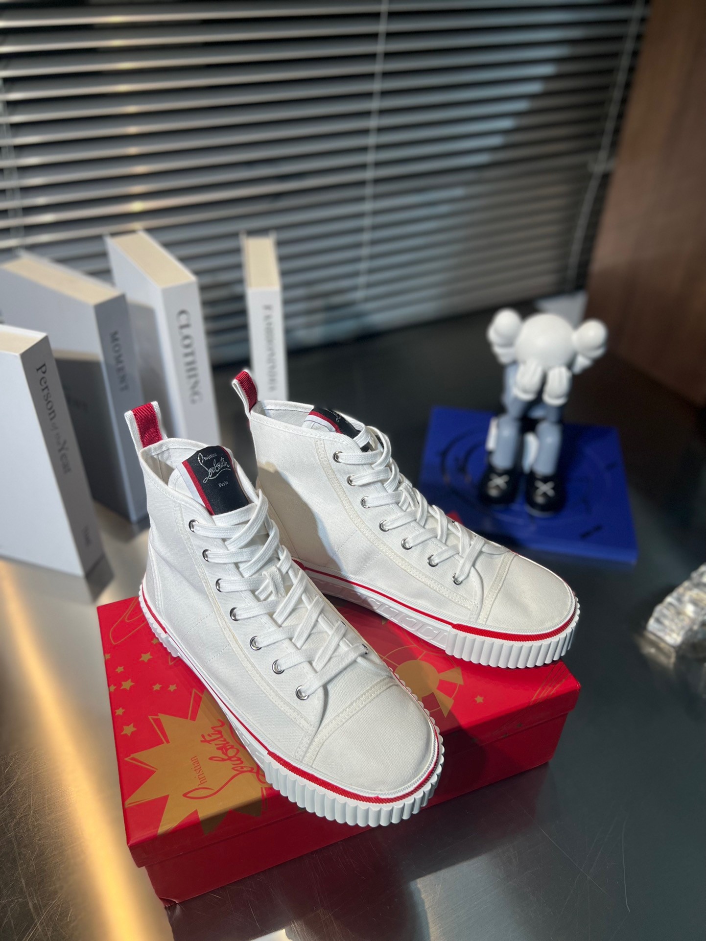 Christian Louboutin Women's Pedro Sneakers In White Fabric