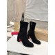 Christian Louboutin Stretchadoxa 70MM Ankle Boots in Black Suede