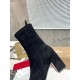 Christian Louboutin Stretchadoxa 70MM Ankle Boots in Black Suede