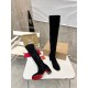 Christian Louboutin Stretchadoxa Botta Alta 70MM Boots in Black Suede