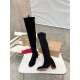 Christian Louboutin Stretchadoxa Botta Alta 70MM Boots in Black Suede