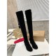 Christian Louboutin Stretchadoxa Botta Alta 70MM Boots in Black Suede