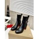 Christian Louboutin CL Chelsea Ankle Boots 70MM in Black Leather