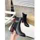 Christian Louboutin CL Chelsea Ankle Boots 70MM in Black Leather