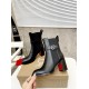 Christian Louboutin CL Chelsea Ankle Boots 70MM in Black Leather