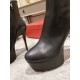 Christian Louboutin Bianca Ankle Boots 120mm in Black Lambskin