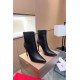 Christian Louboutin Chelsea Chick Ankle Boots 100mm in Black Leather