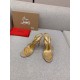 Christian Louboutin Rosalie Strass Sandals 100mm in Gold Leather