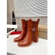 Christian Louboutin CL Chelsea Ankle Boots 70MM in Brown Leather