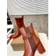 Christian Louboutin CL Chelsea Ankle Boots 70MM in Brown Leather