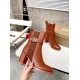 Christian Louboutin CL Chelsea Ankle Boots 70MM in Brown Leather