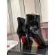 Christian Louboutin Sporty Kate 85mm Boots in Black Patent Leather