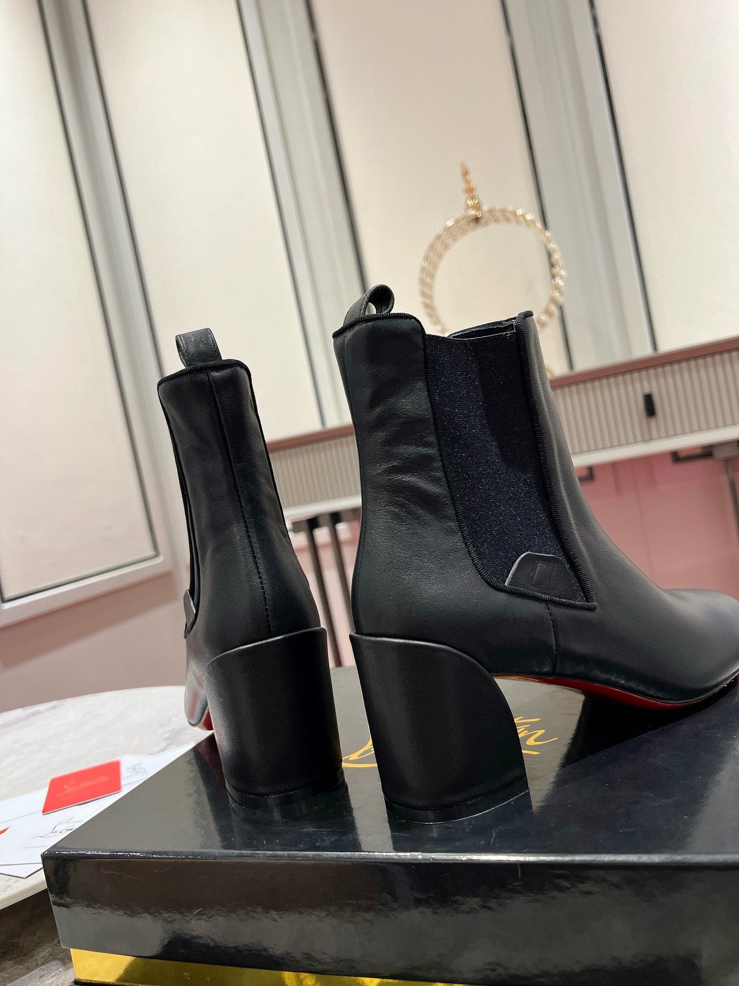 Christian Louboutin Turelastic 55mm Ankle Boots in Black Leather