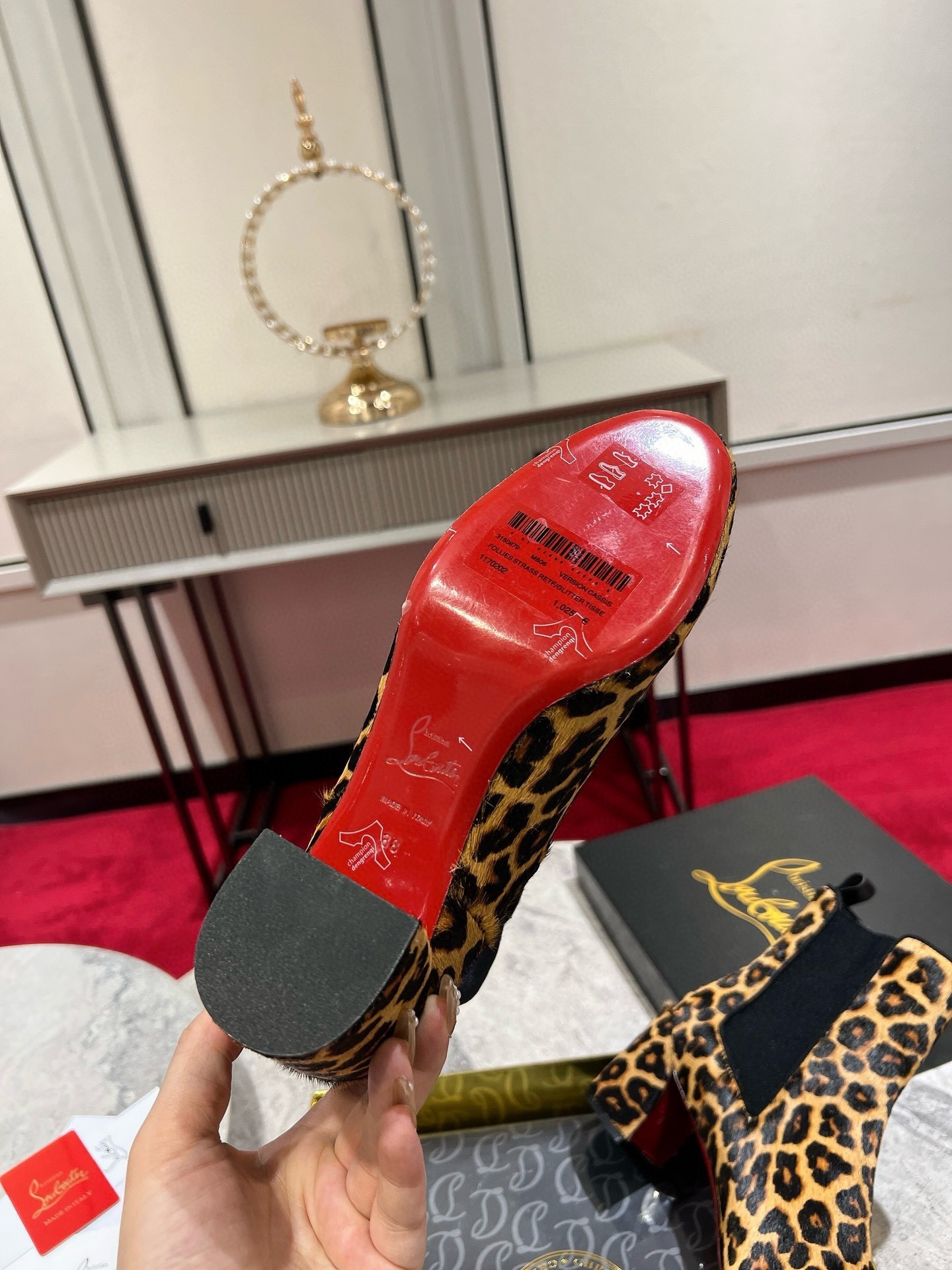 Christian Louboutin Turelastic 55mm Ankle Boots with Leopard Print