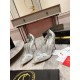 Christian Louboutin Degraqueenie 85mm Pumps in Silver Leather with Crystals