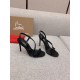 Christian Louboutin Rosalie Strass Sandals 100mm in Black Leather