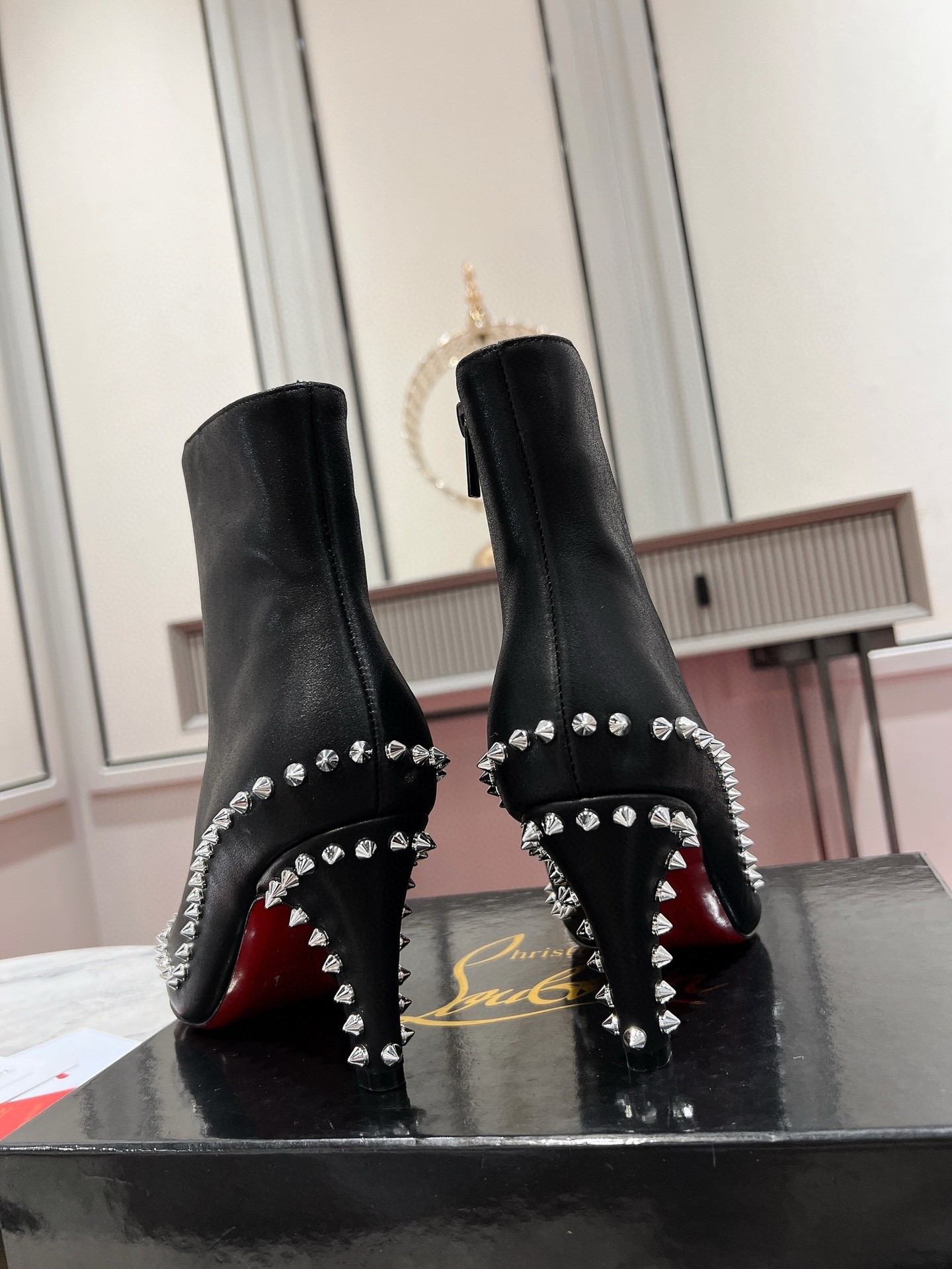 Christian Louboutin Vidura Ankle Boots 85mm in Black Leather