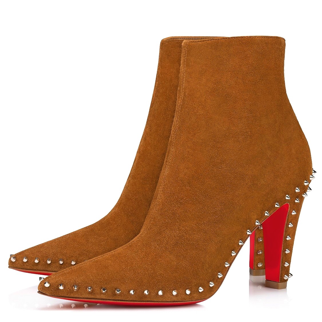 Christian Louboutin Vidura Ankle Boots 85mm in Brown Suede Leather