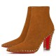 Christian Louboutin Vidura Ankle Boots 85mm in Brown Suede Leather