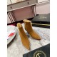 Christian Louboutin Vidura Ankle Boots 85mm in Brown Suede Leather