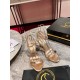 Christian Louboutin Mascasandal 85mm Sandals in Gold Leather