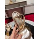 Christian Louboutin Mascasandal 85mm Sandals in Gold Leather