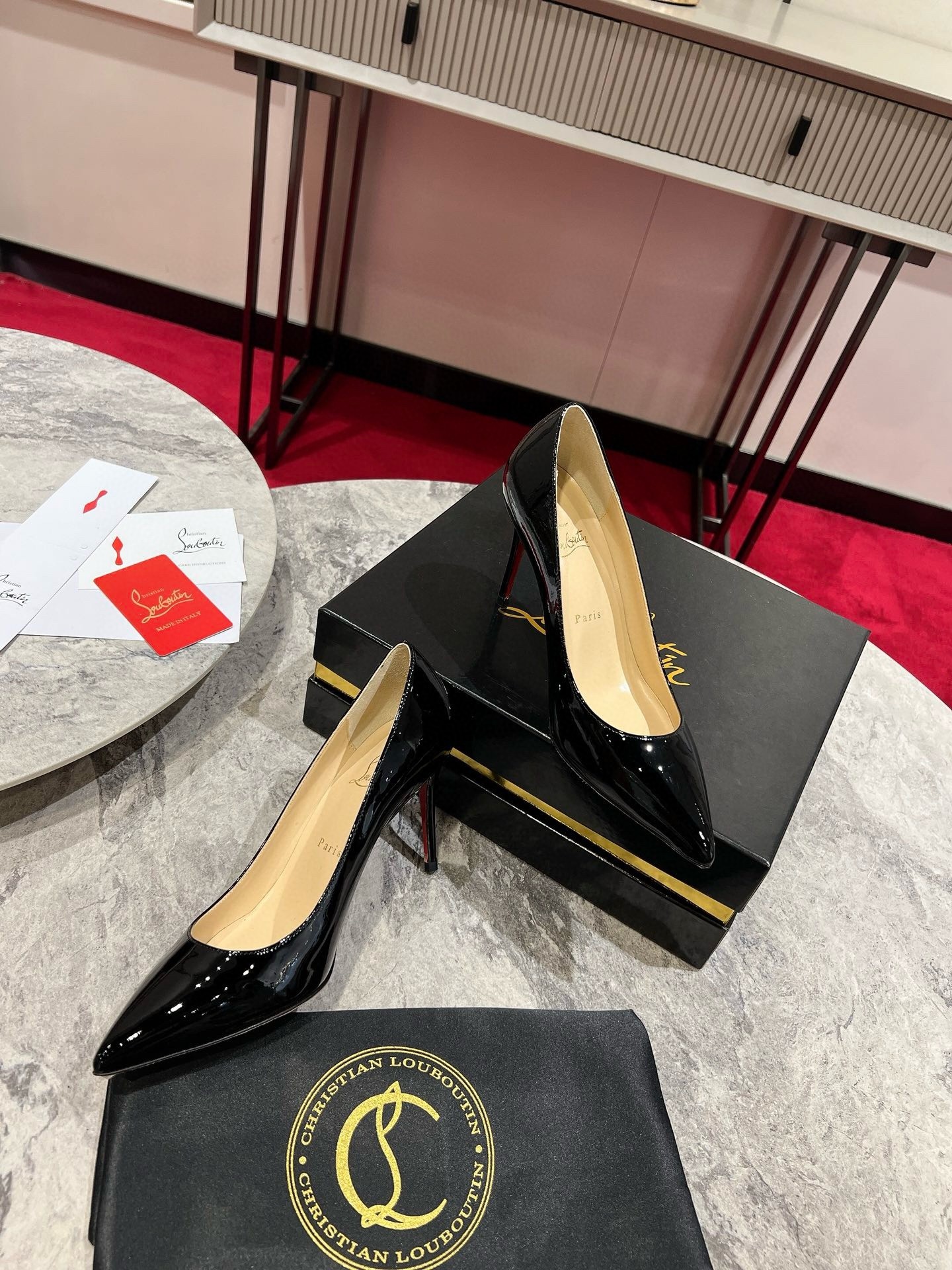 Christian Louboutin Kate Pumps 85mm in Black Patent Leather