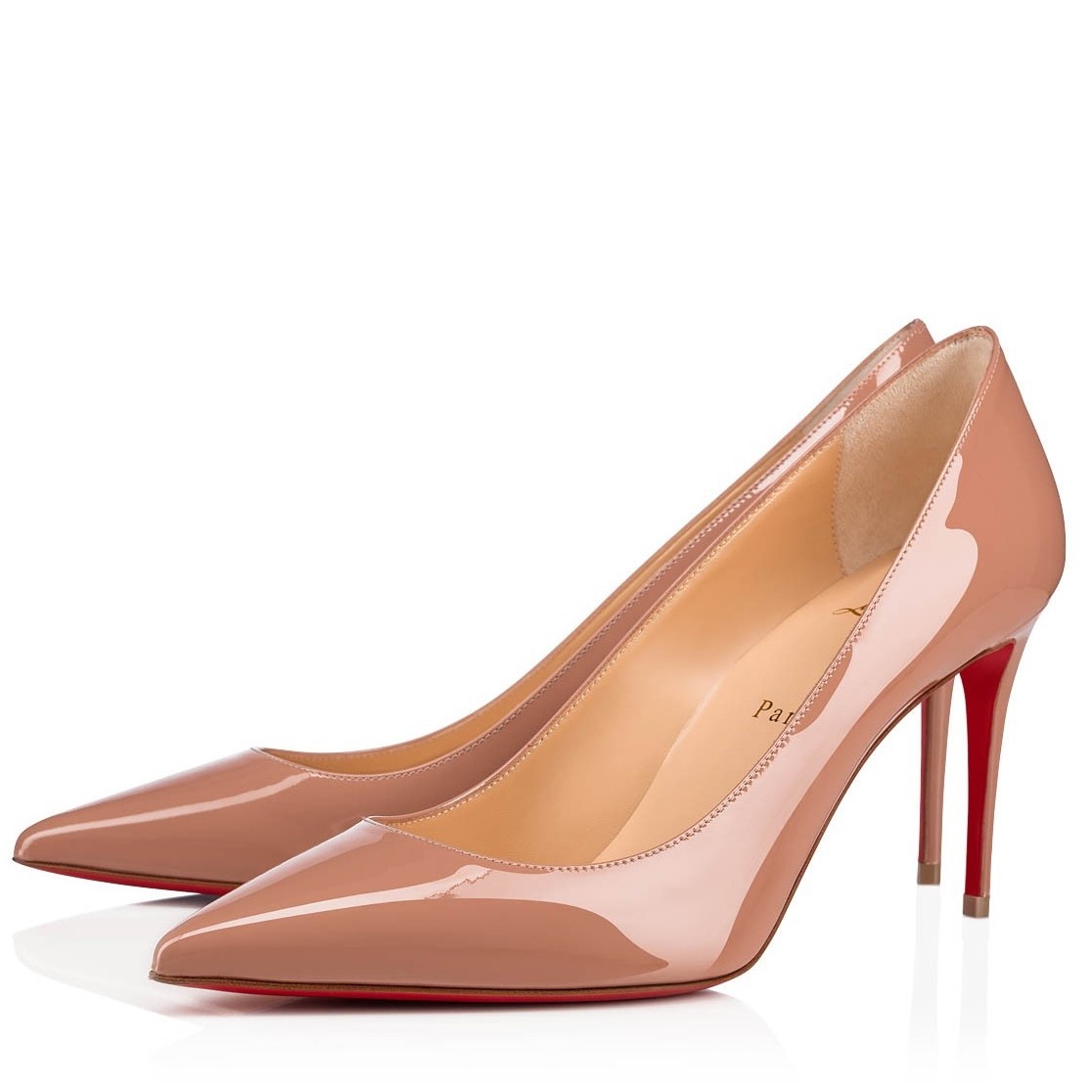 Christian Louboutin Kate Pumps 85mm in Nude Patent Leather