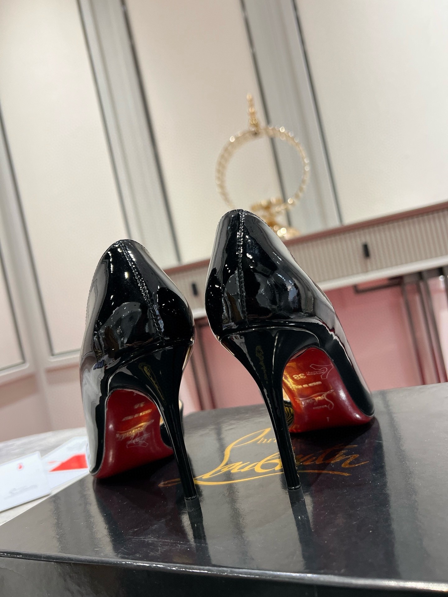 Christian Louboutin Iriza Pumps 85mm in Black Patent Leather