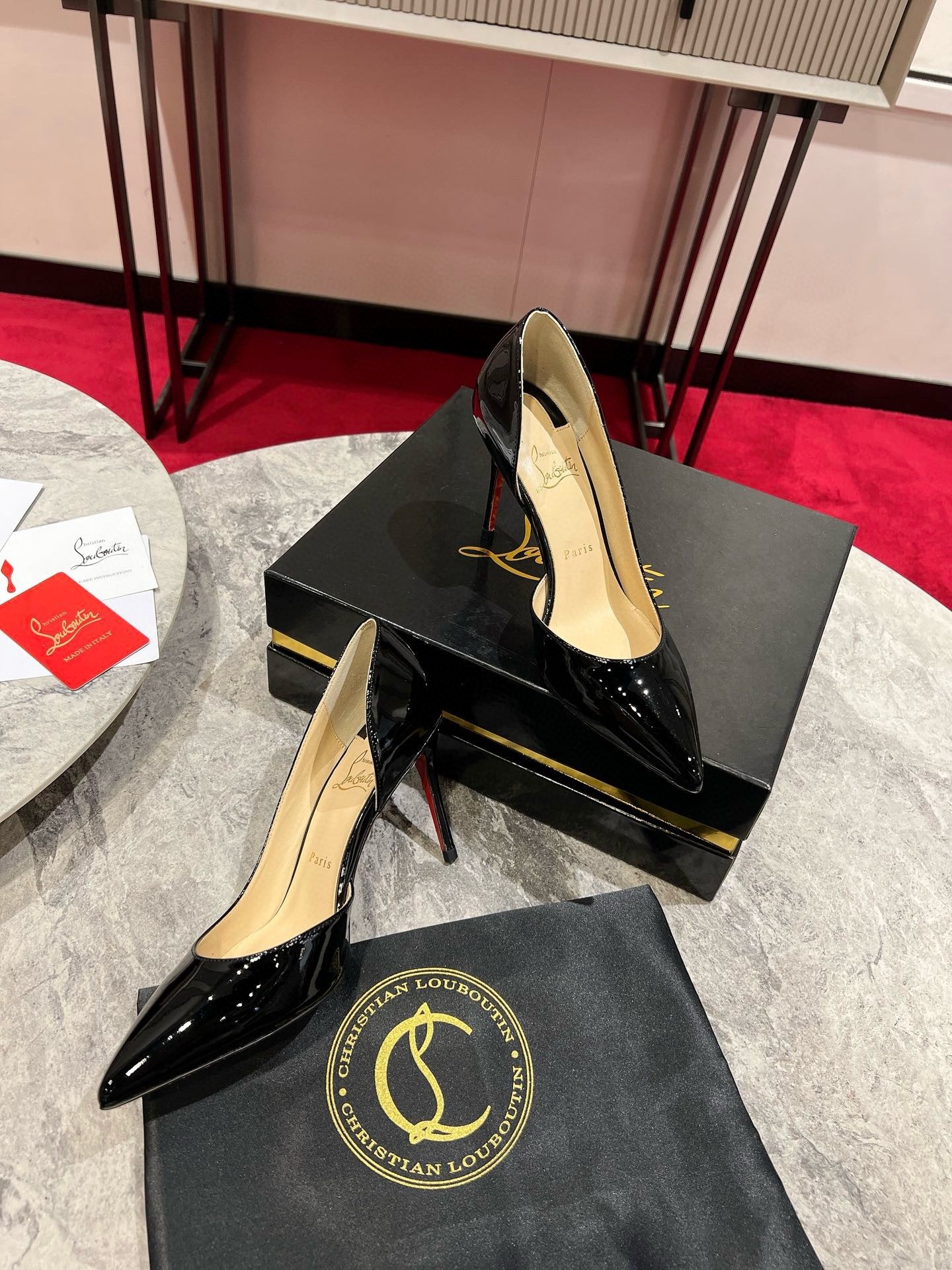 Christian Louboutin Iriza Pumps 85mm in Black Patent Leather