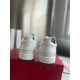 Christian Louboutin Women's Louis Junior Spikes Sneakers In White Leather